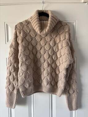 FRNCH Paris Chunky Knit Turtleneck Sweater Size M/L